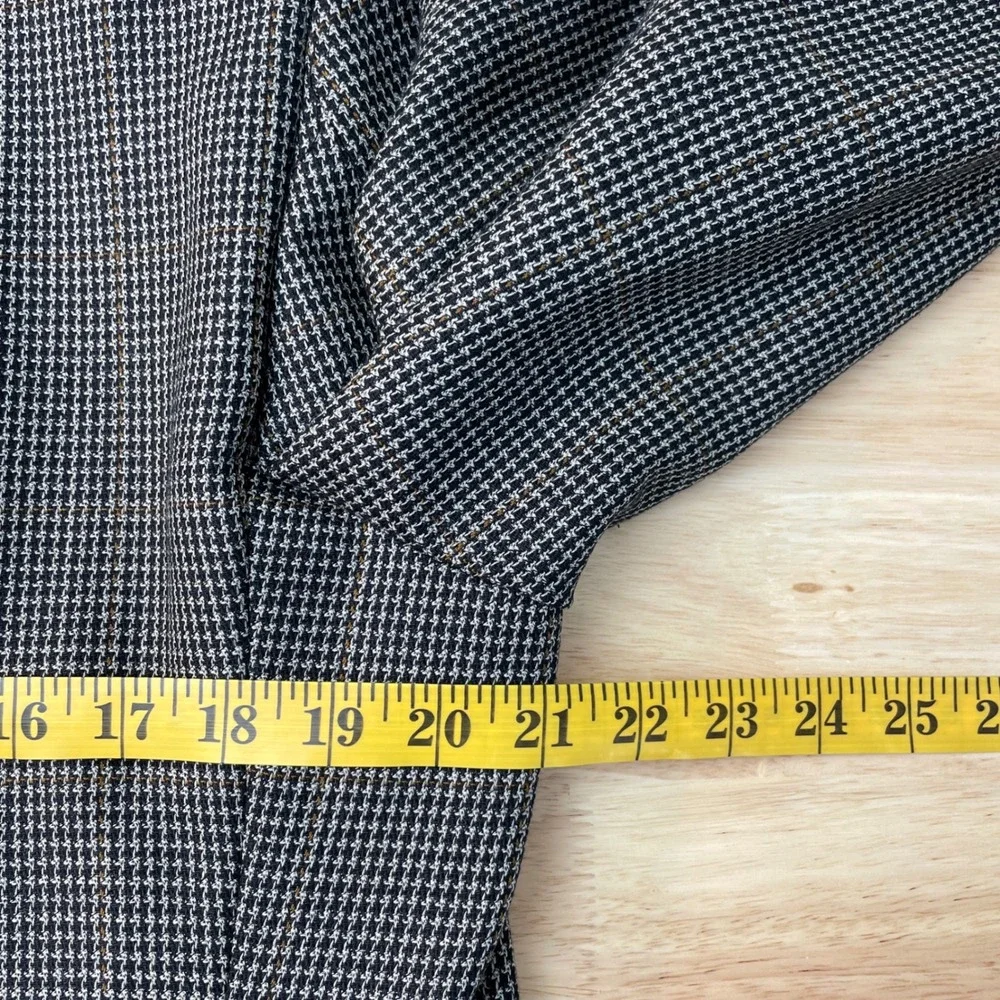 Jos. A. Bank Mens 40R Silk Wool Houndstooth‎ Blazer Sport Coat Black White Brown